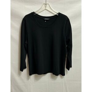 Liverpool Los Angeles Black Scoop Neck Long Sleeve Top Petite XL NEW